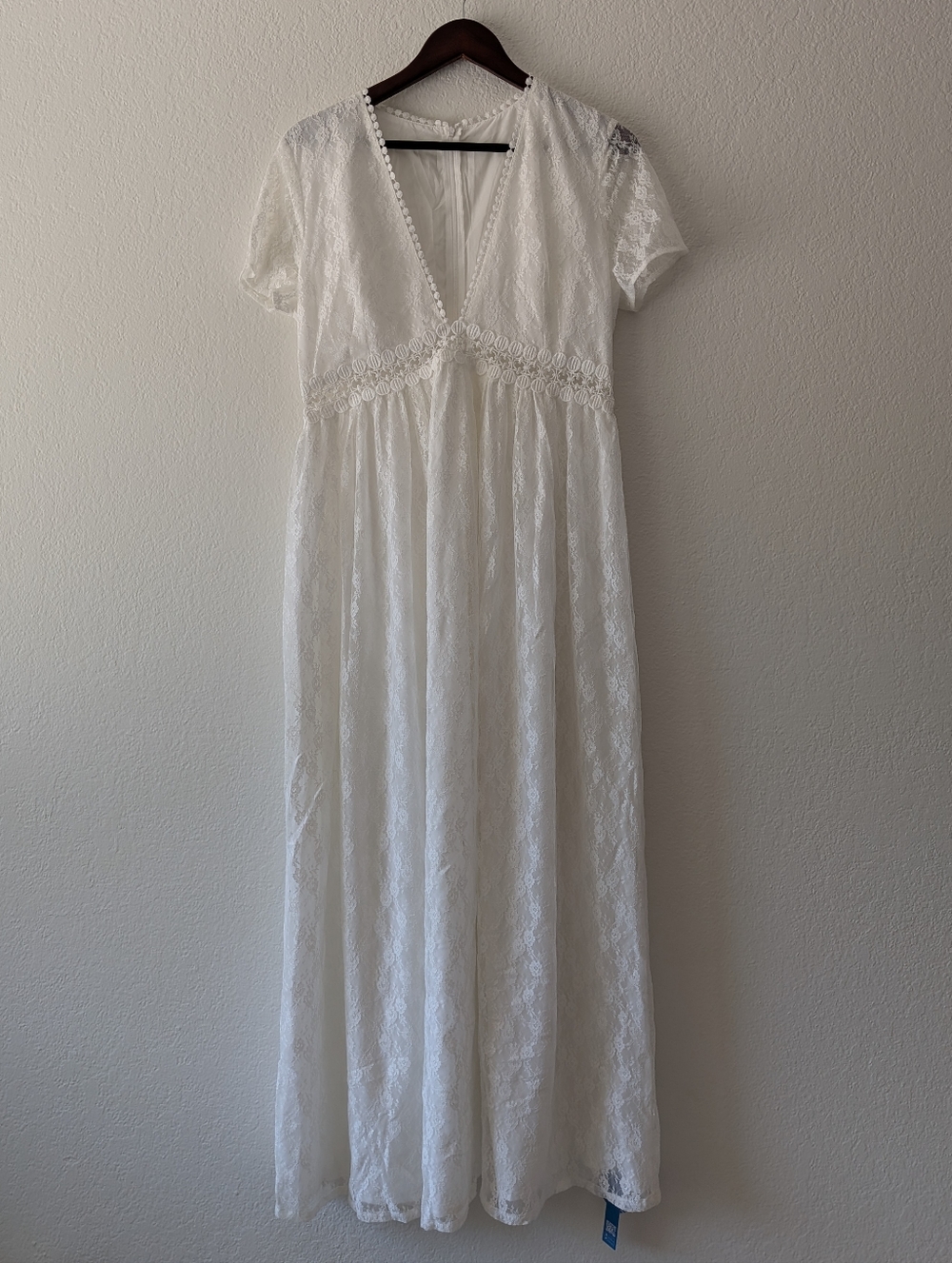 NWT Cupshe White Lace Boho Maxi Sleeveless Dress Size XL